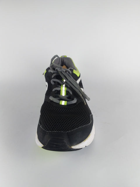 Kalenji Men's Black Fluorescent Green Lace-Up Running Sneakers